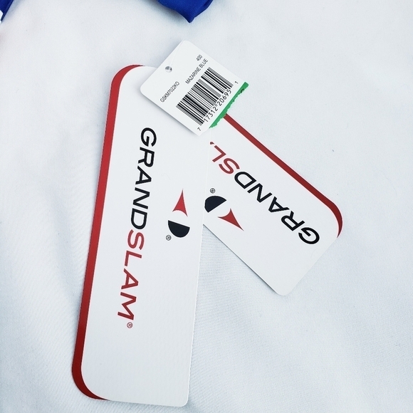 NWT Men's Grand Slam Golf Polo Shirt Blue & Red Stripes Short Sleeve - Picture 5 of 8